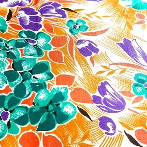 Fabric Chintz Cotton Vintage Floral Print 8.6 Yards